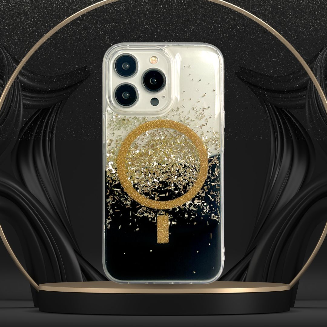 iPhone 14 Case | Black Gold Star Magsafe