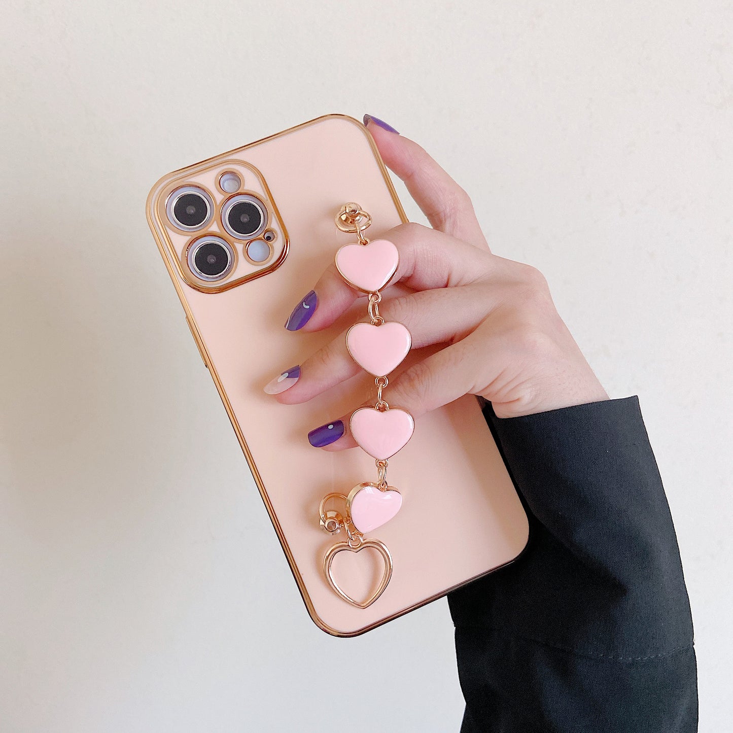MVYNO Pretty iPhone 15 Pro Max Cover (Pink Hearts Holder)