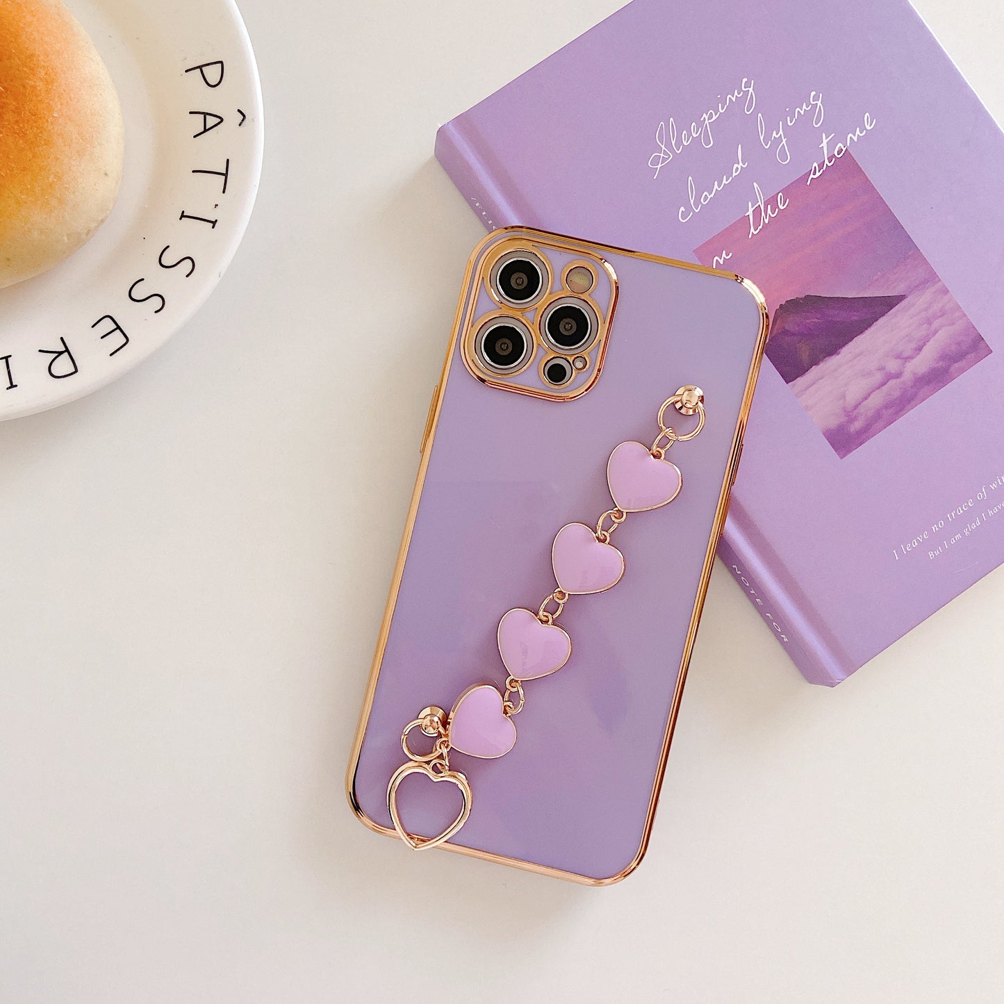 MVYNO Exclusive iPhone 15 Cover (Lavender Hearts Holder)