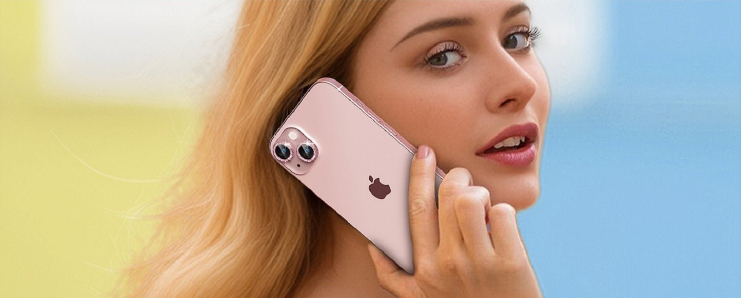 iPhone 15 Camera Lens Protector Pink Diamonds