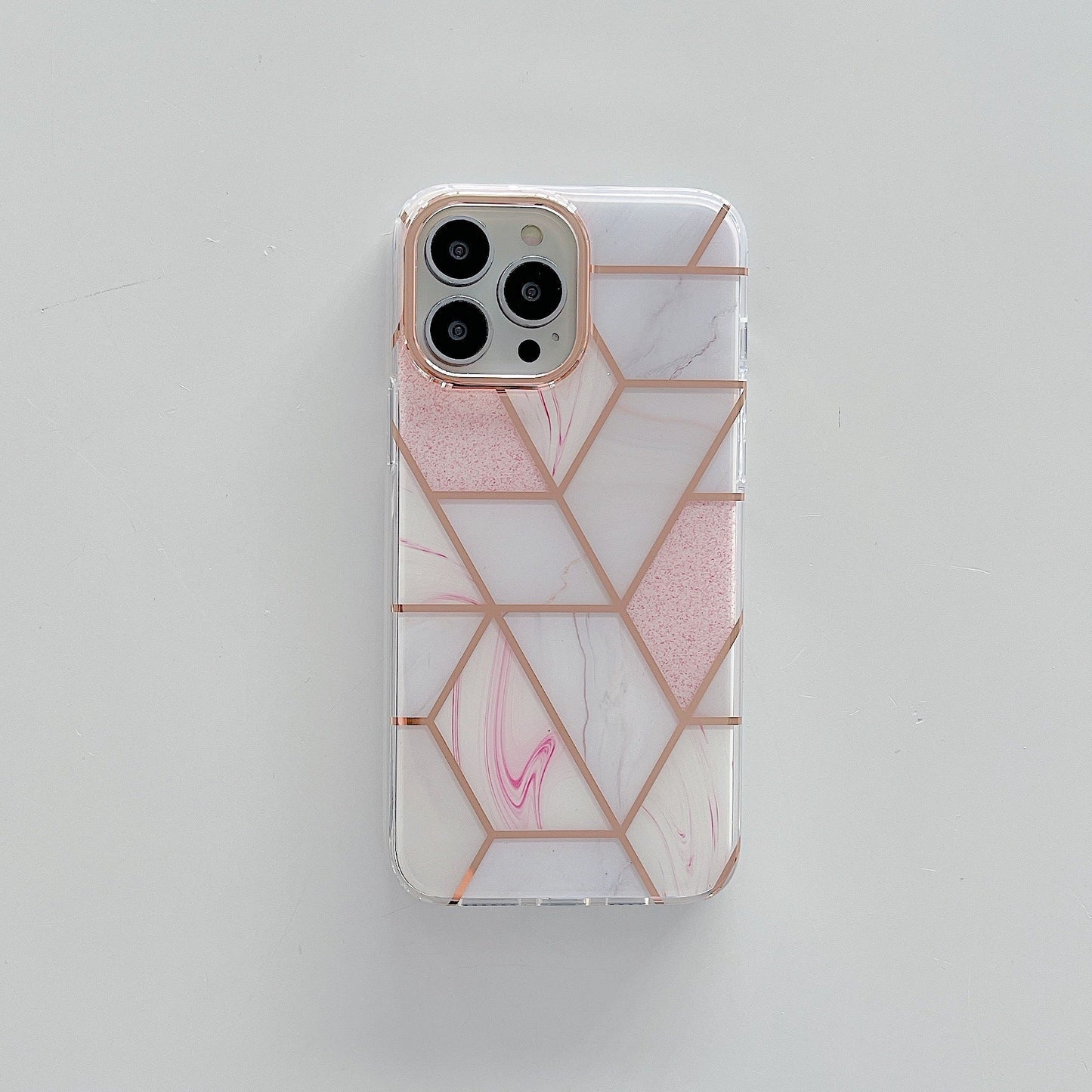 Luxe iPhone 14 Pro Max Cover (Geo Pink)