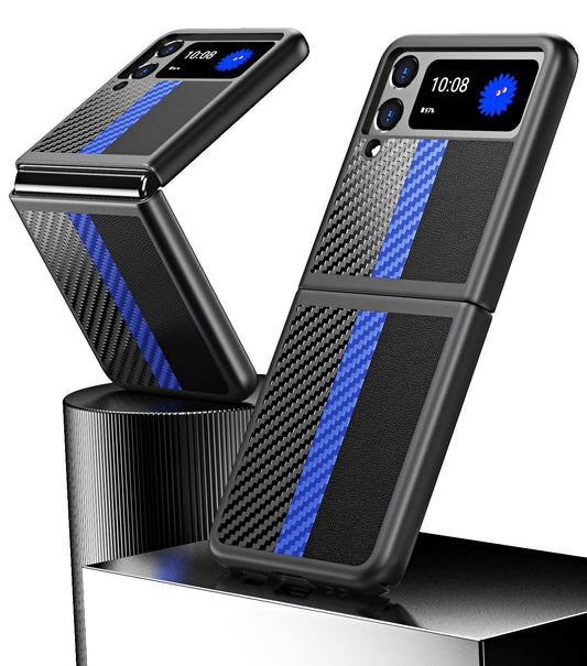 Samsung Galaxy Z flip 3 Case : Blue Line Leather