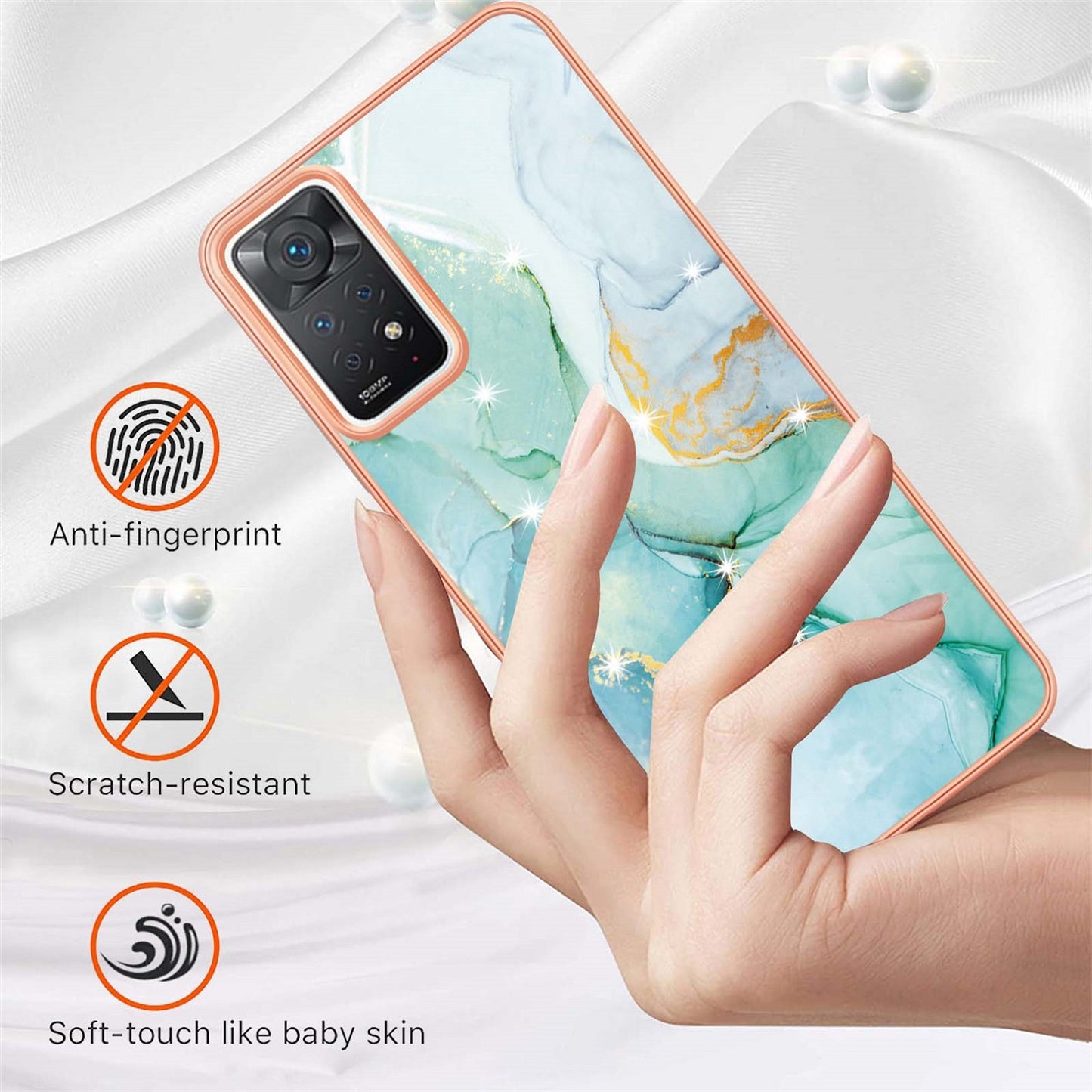Exclusive Redmi note 11 Pro + 5G Case & cover (Marble Blue)