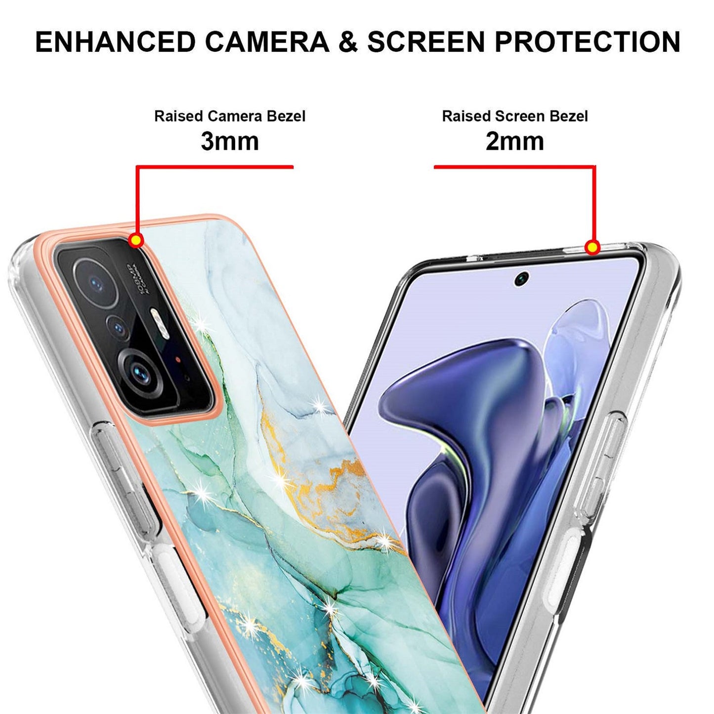 Gorgeous Xiaomi 11T Case & mi 11T Pro 5G cover (Marble Blue)