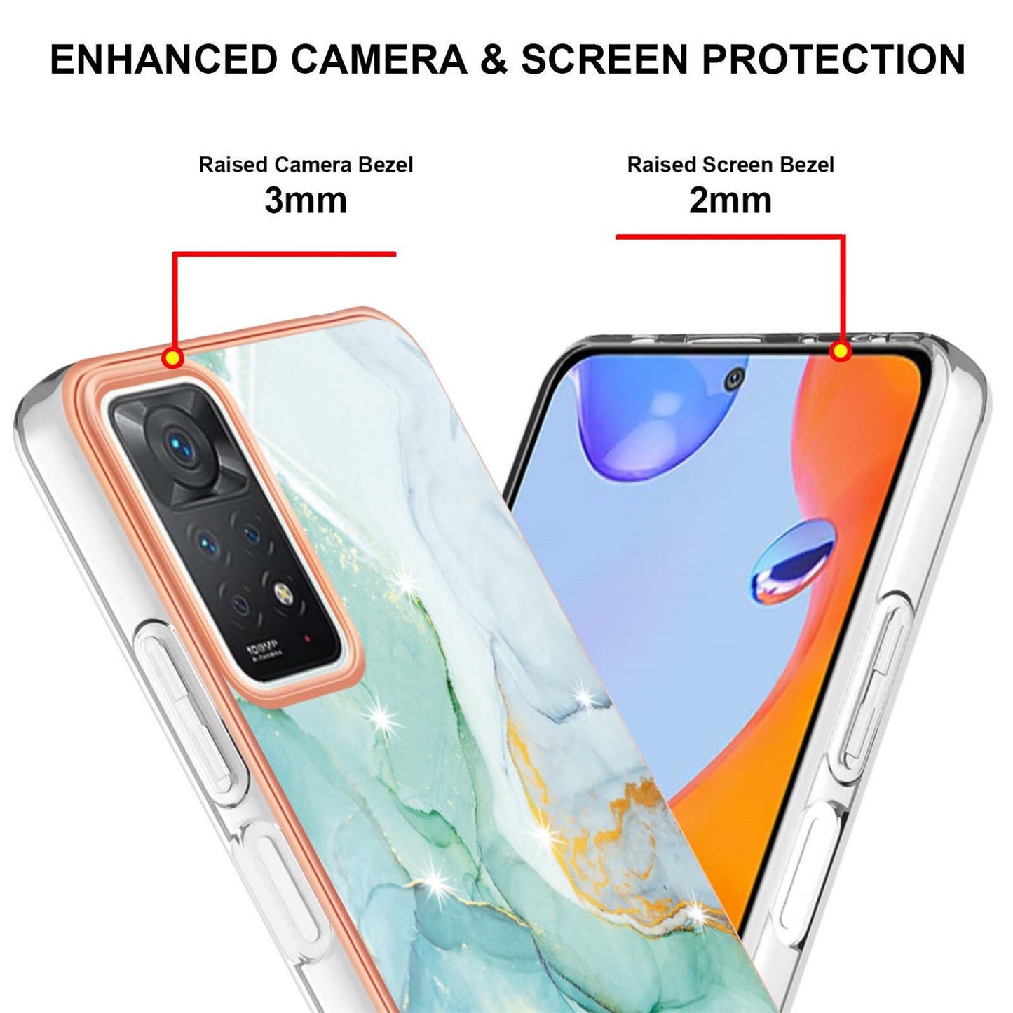 Exclusive Redmi note 11 Pro + 5G Case & cover (Marble Blue)