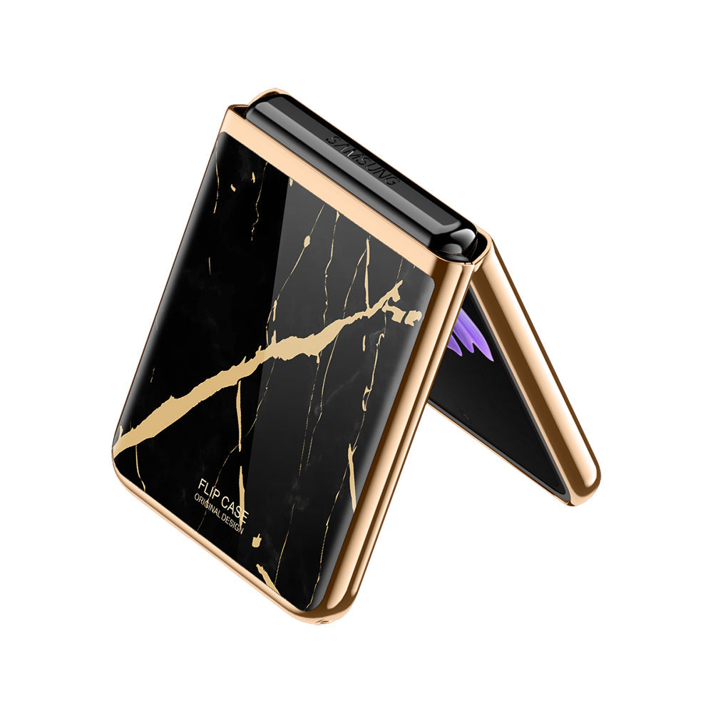 Samsung Galaxy Z flip 3 Case : Black Marble