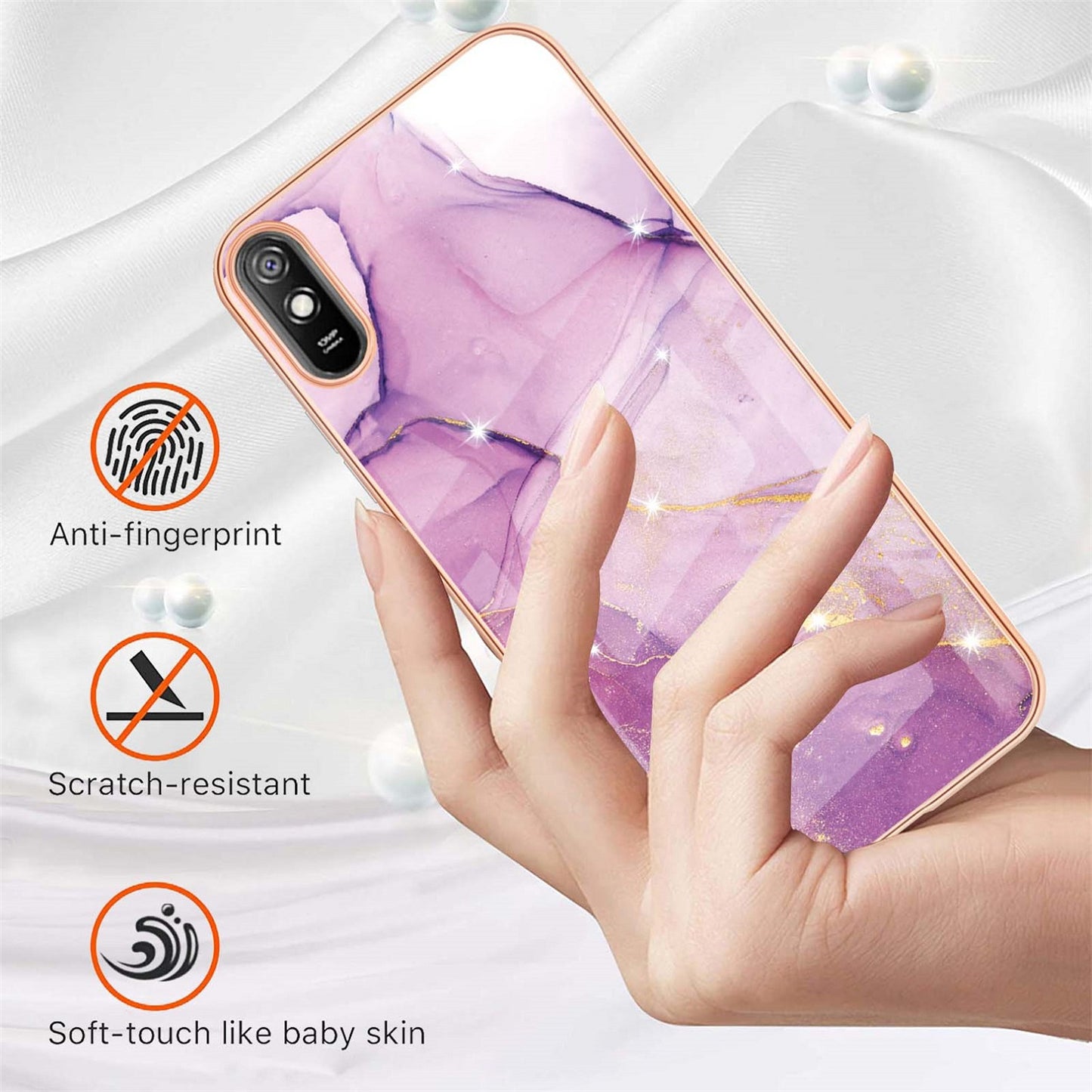 Elegant Redmi 9A back cases and covers (Marble Purple)