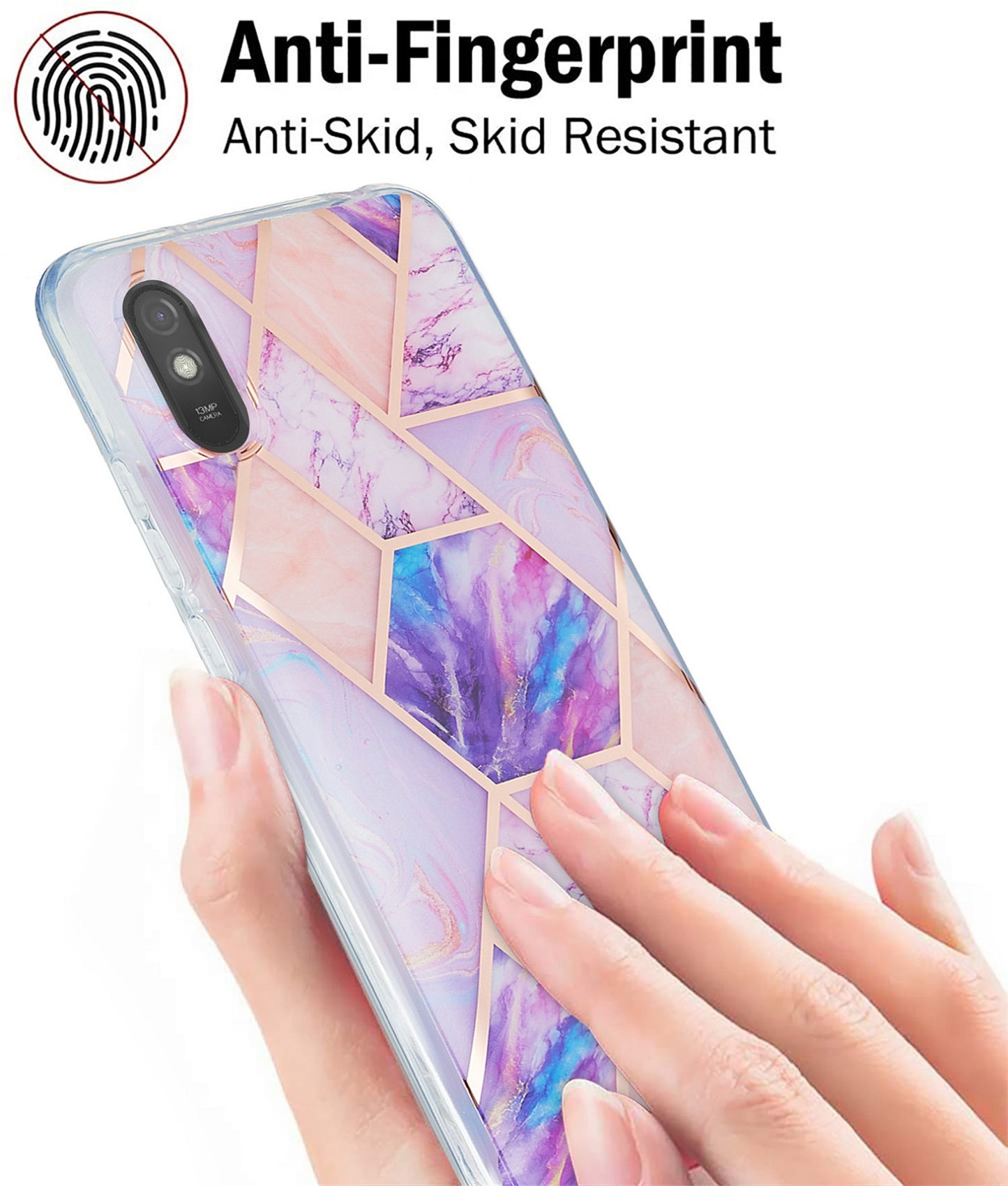 Elegant Redmi 9A back cases and covers (Geo Purple)