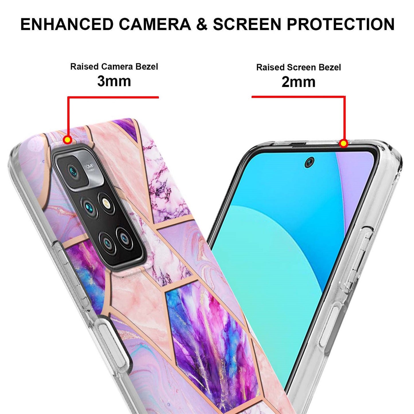 Beautiful Redmi 10 Prime Cases & Covers (Geo Purple)