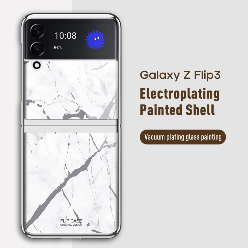 Samsung Galaxy Z Flip 4 Case : White Marble