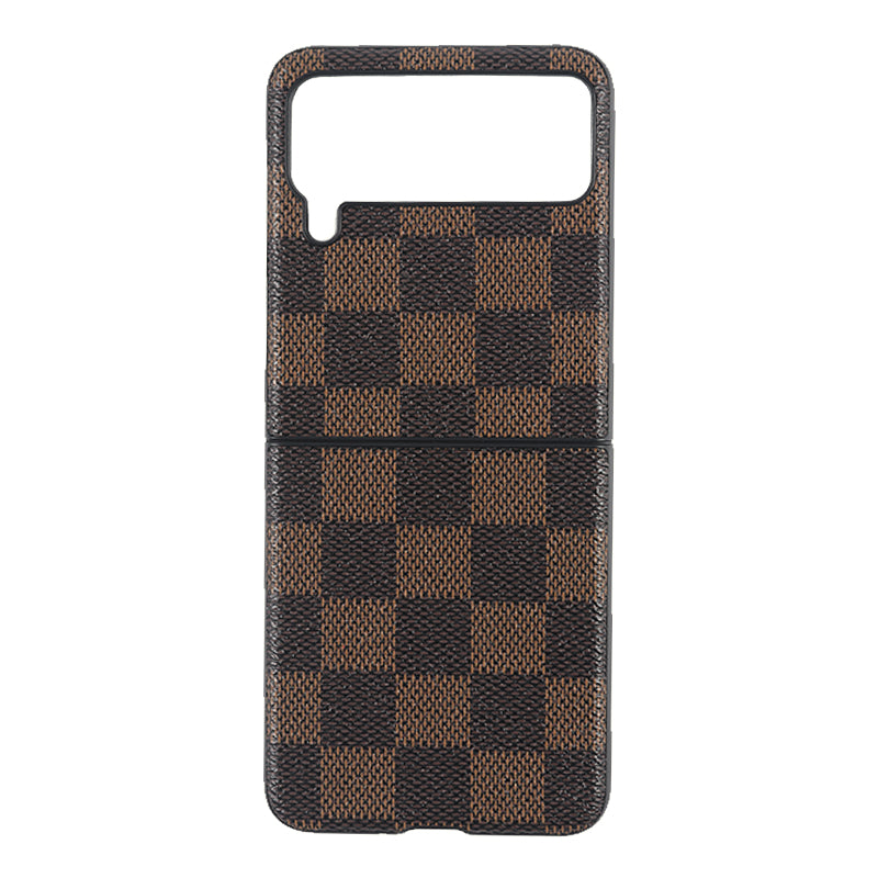 Samsung Galaxy Z Flip 4 Case : Brown Checks
