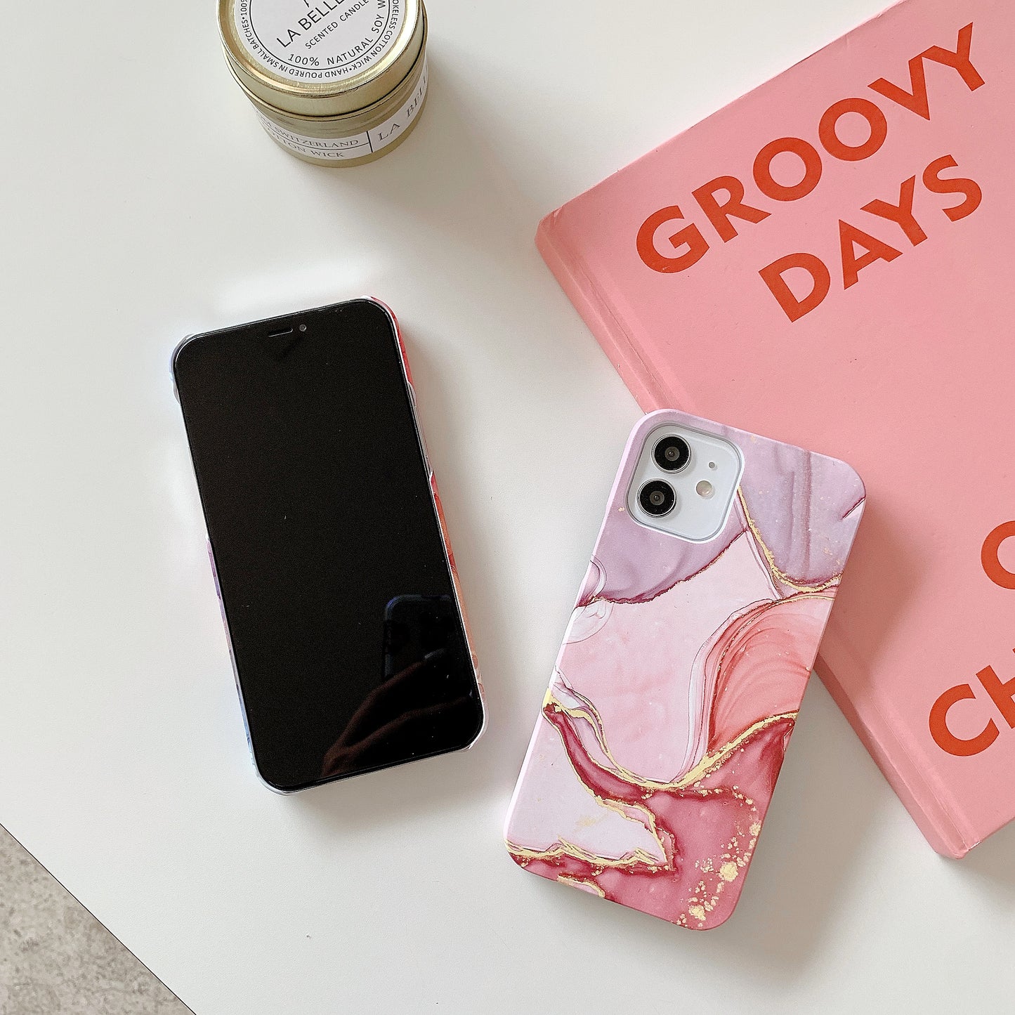 iPhone 14 Case : New Pink Marble