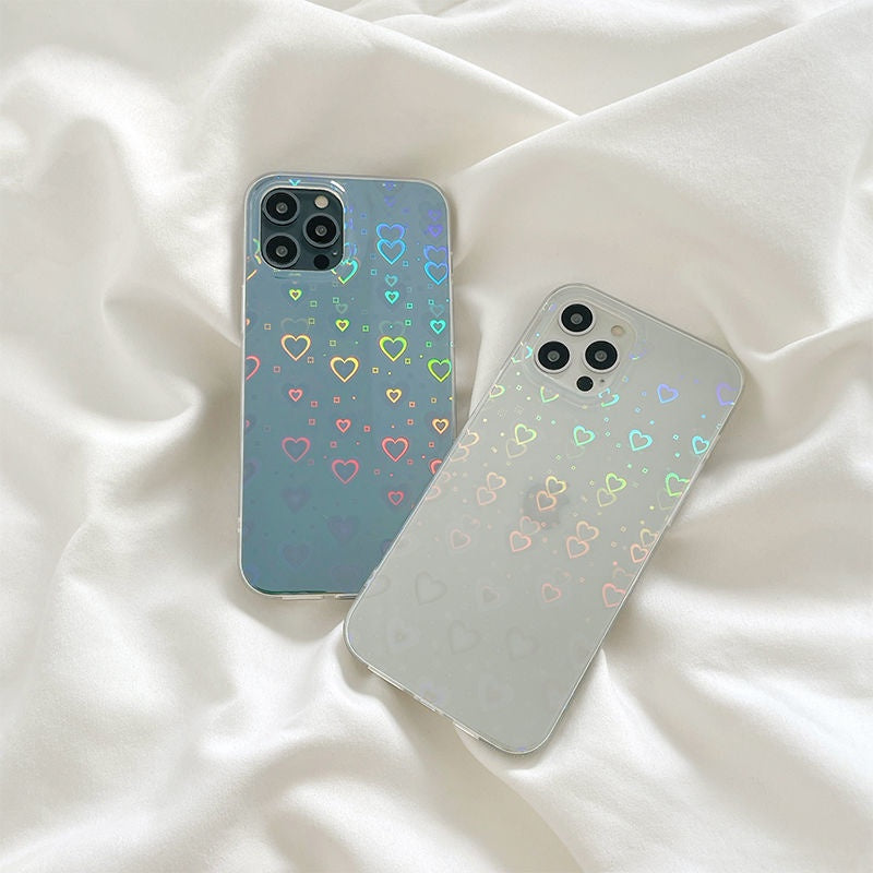 iPhone 13 Case : Hologram Hearts
