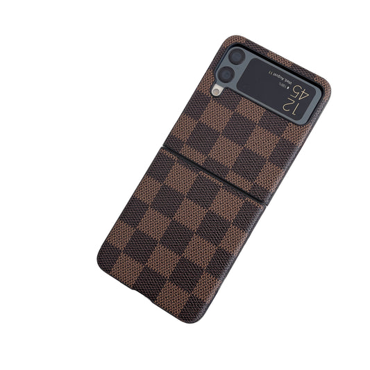 Samsung Galaxy Z Flip 4 Case : Brown Checks