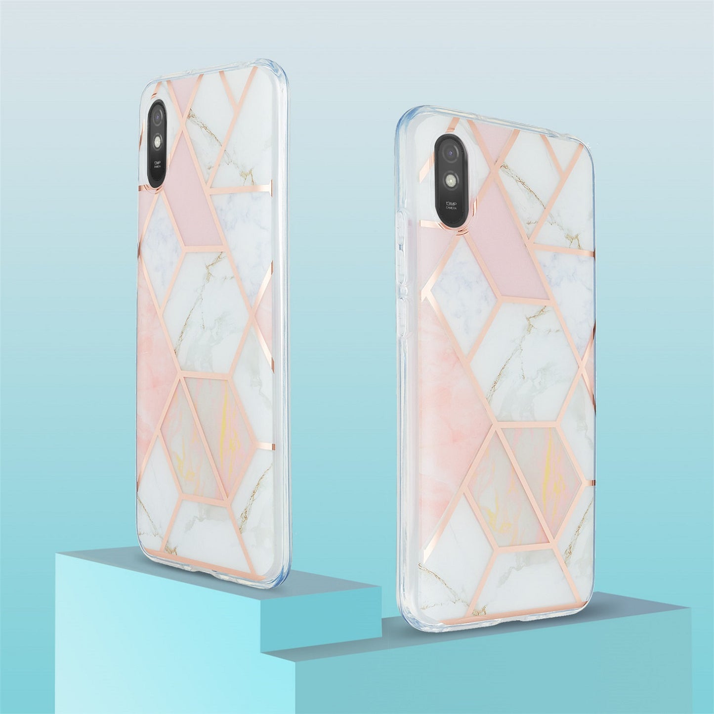 Elegant Redmi 9A back cases and covers (Geo Pink)