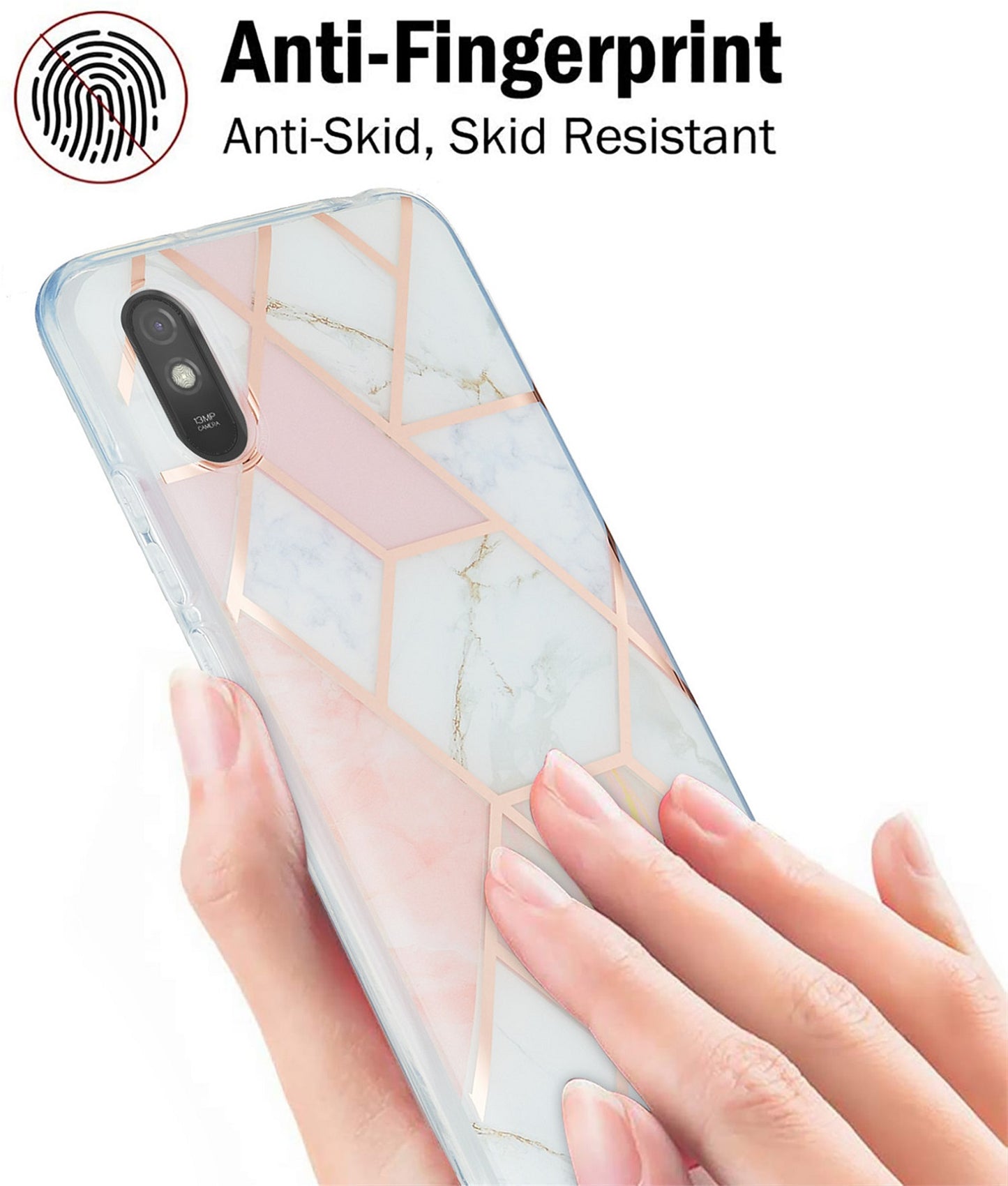 Elegant Redmi 9A back cases and covers (Geo Pink)