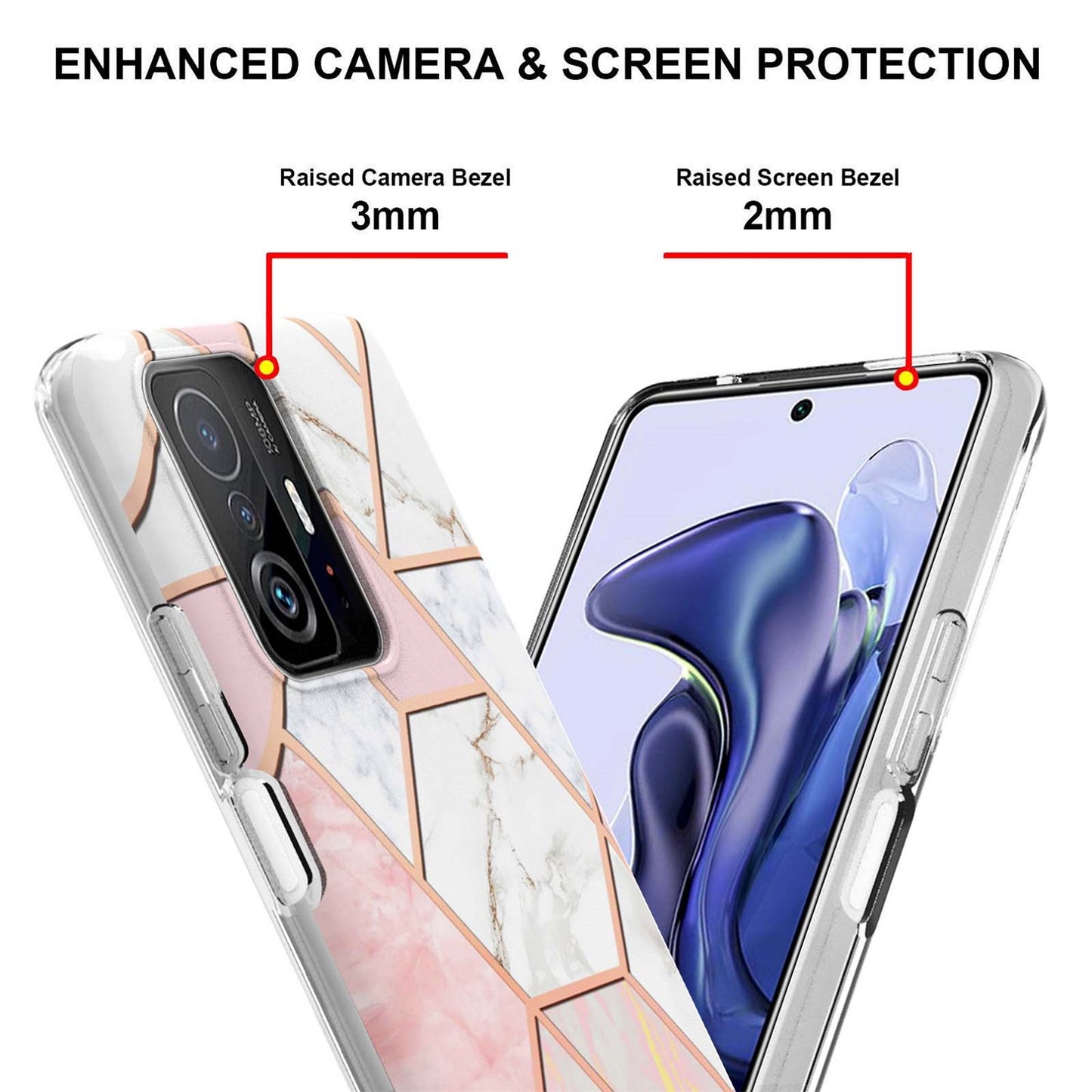 Gorgeous Xiaomi 11T Case & mi 11T Pro 5G cover (geo Pink)