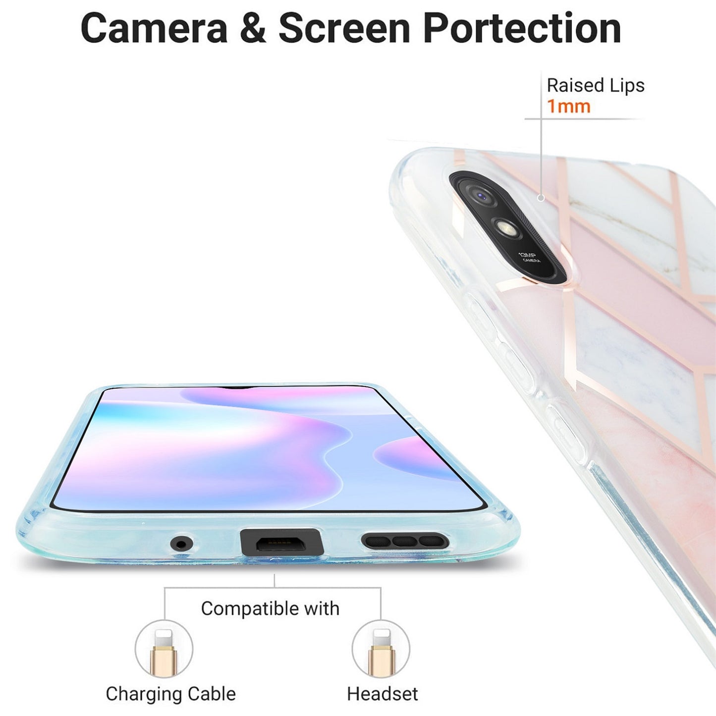 Elegant Redmi 9A back cases and covers (Geo Pink)