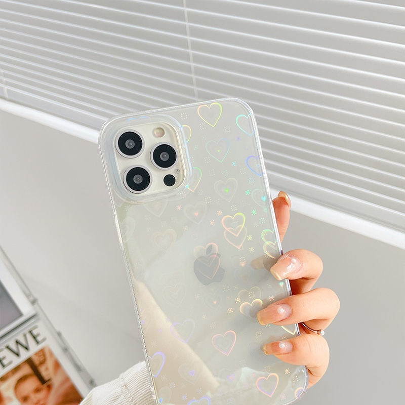 iPhone 13 Case : Hologram Hearts