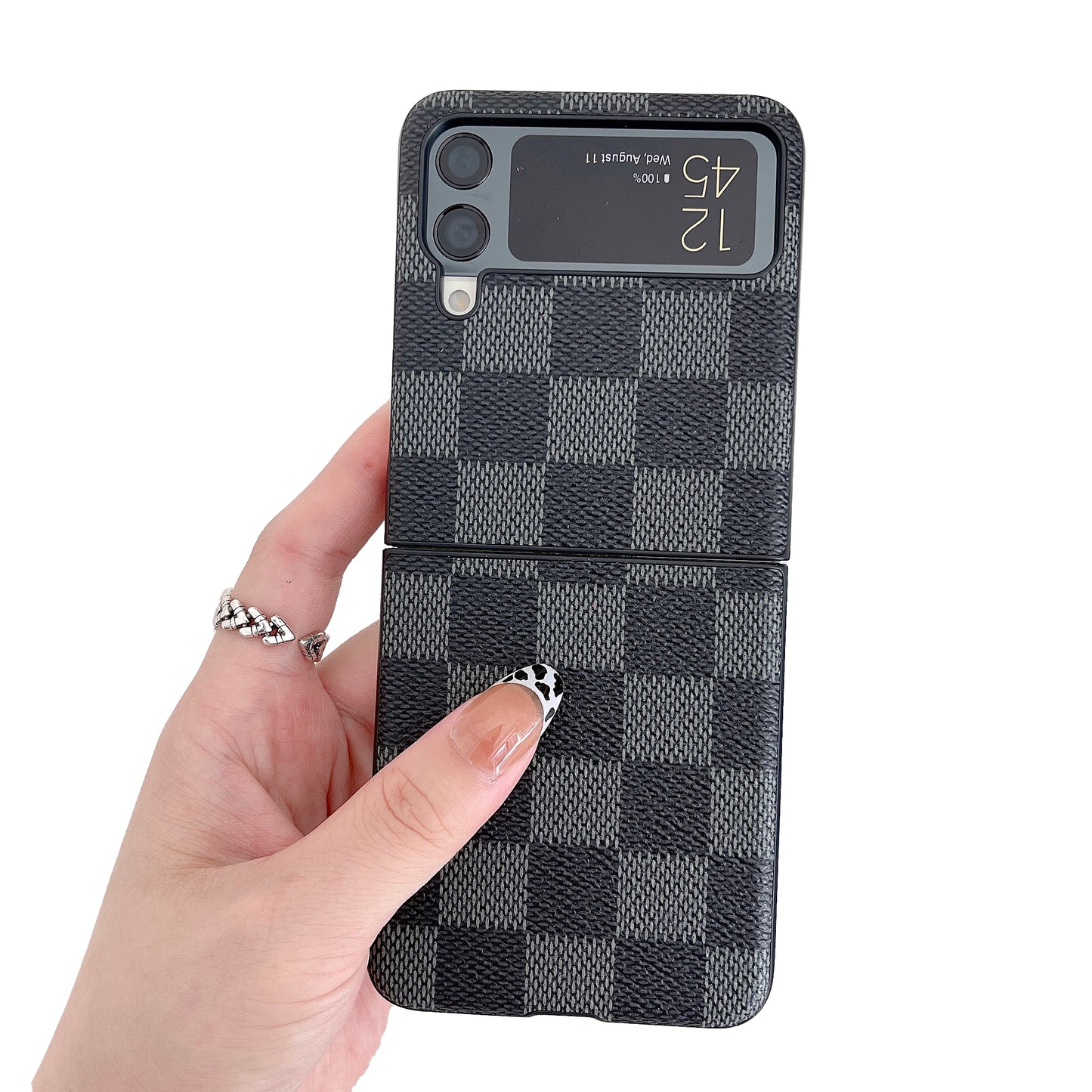 Samsung Galaxy Z Flip 4 Case : Black Checks