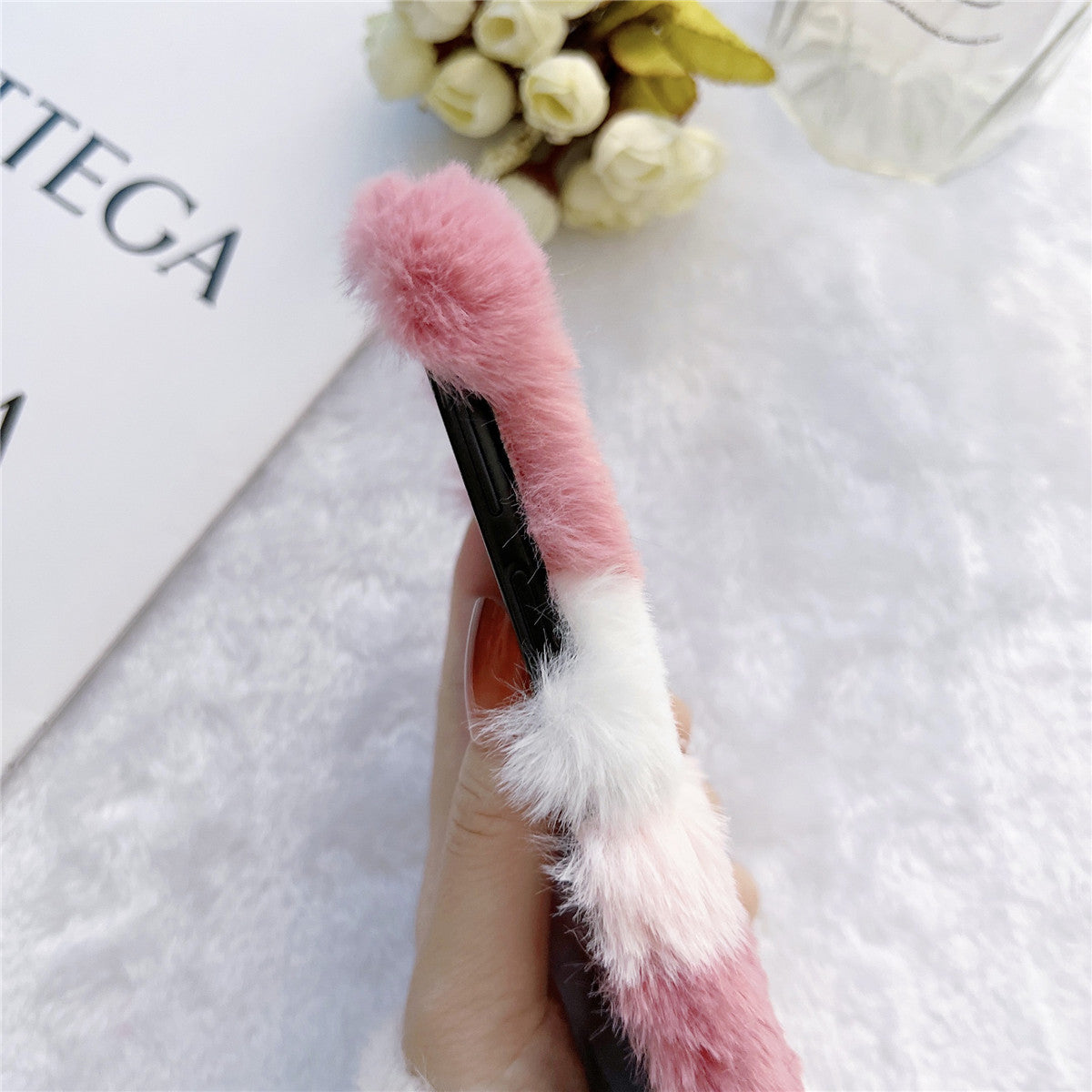Samsung Galaxy Z flip 3 Case : Soft Pink Fur