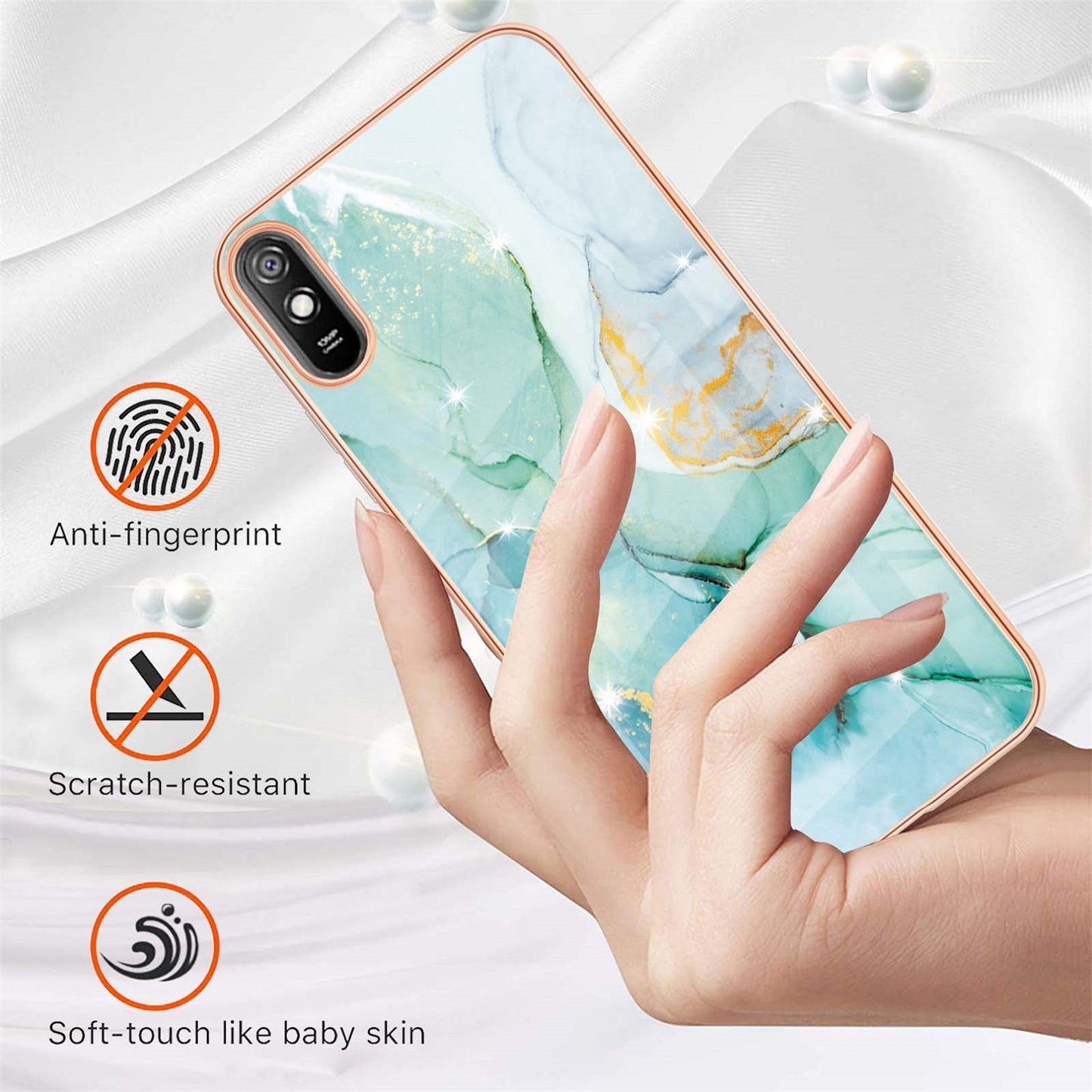 Elegant Redmi 9A back cases and covers (Marble Blue)