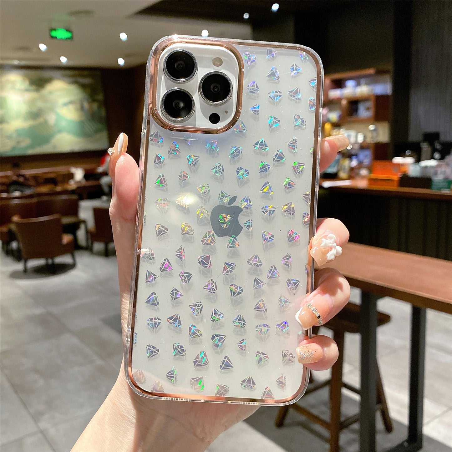 iPhone 14 Case : Hologram Diamonds