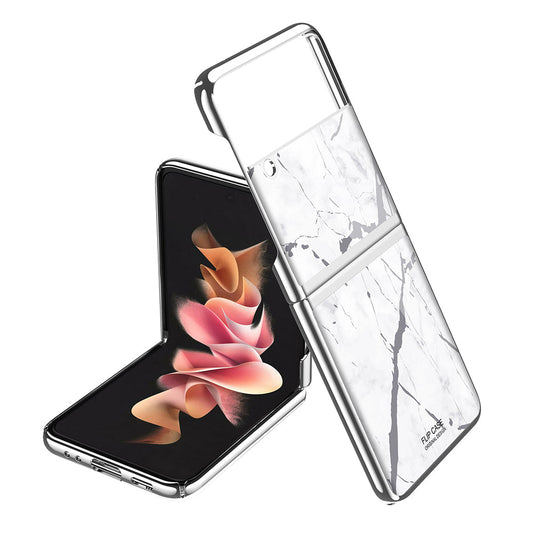 Samsung Galaxy Z flip 3 Case : White Marble