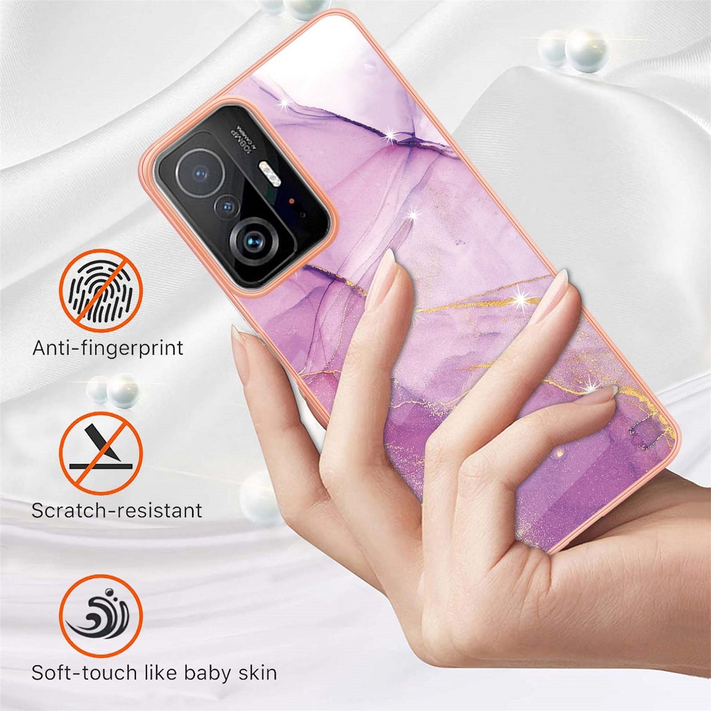 Gorgeous Xiaomi 11T Case & mi 11T Pro 5G cover (Marble Purple)