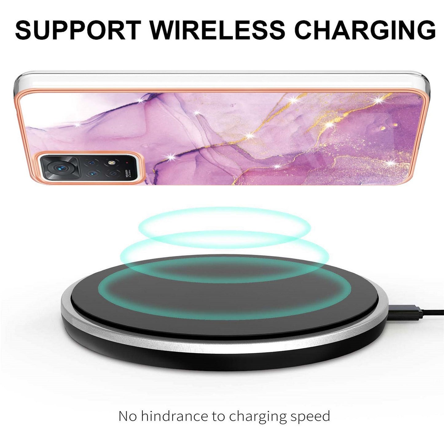Exclusive Redmi note 11 Pro + 5G Case & cover (Marble Purple)