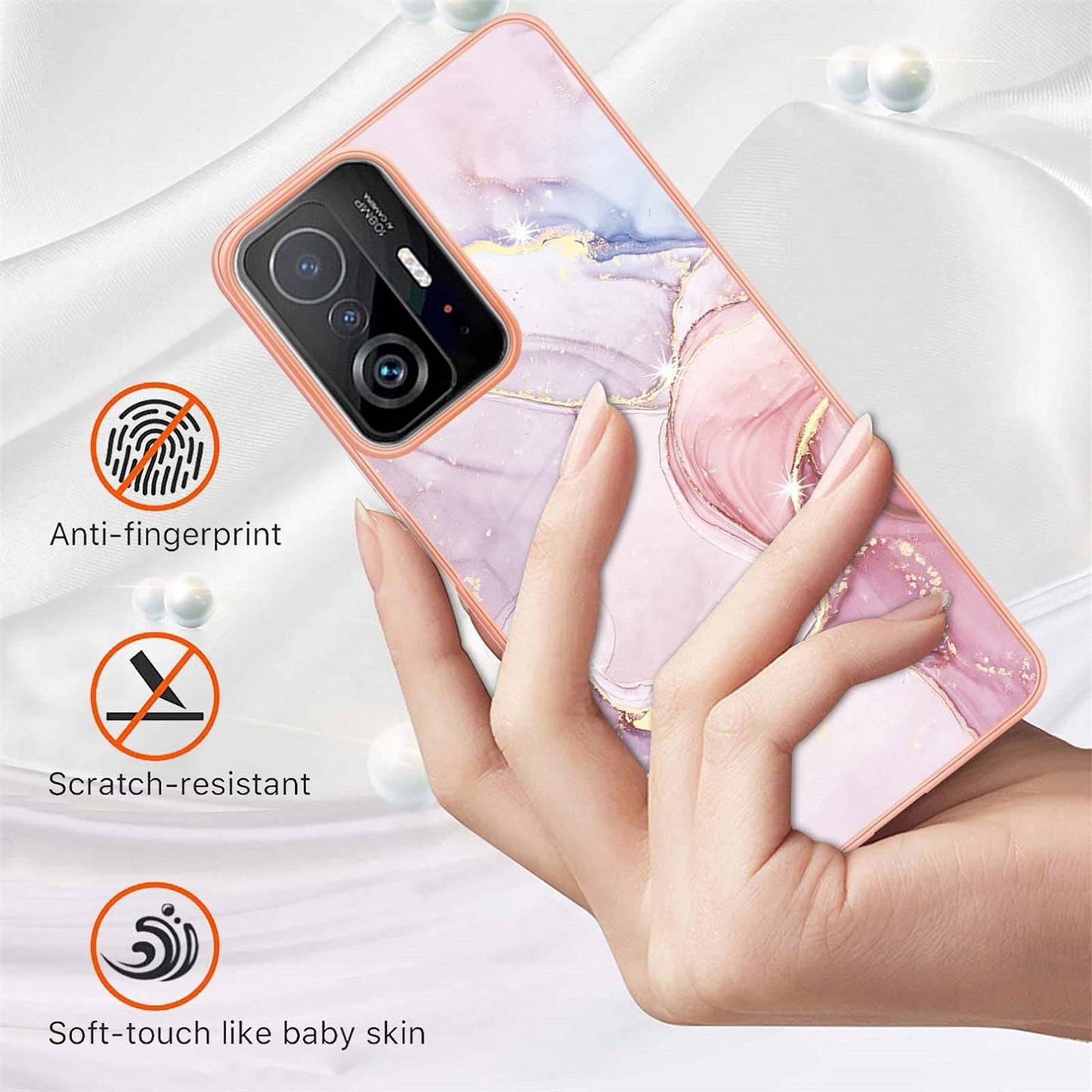 Gorgeous Xiaomi 11T Case & mi 11T Pro 5G cover (Marble Pink)