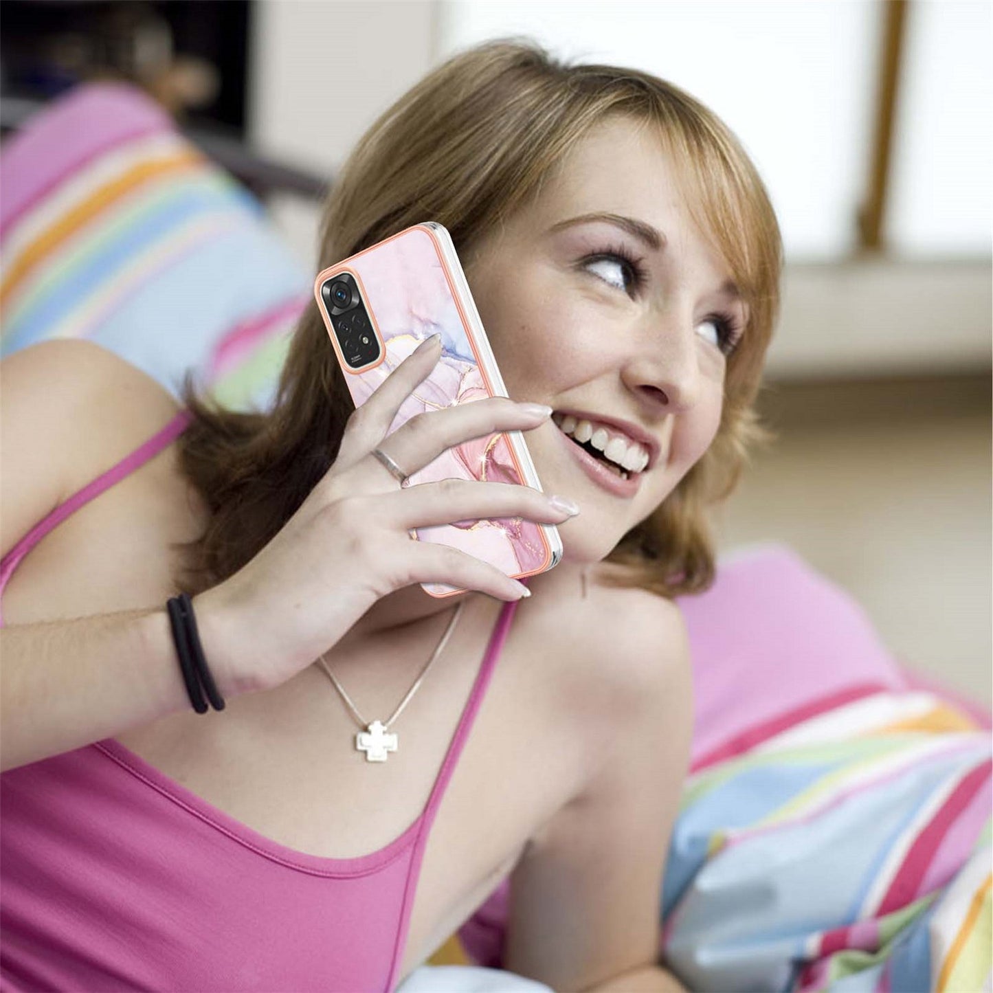 Exquisite Redmi Note 11 & 11s Cases & Covers (Marble Pink)