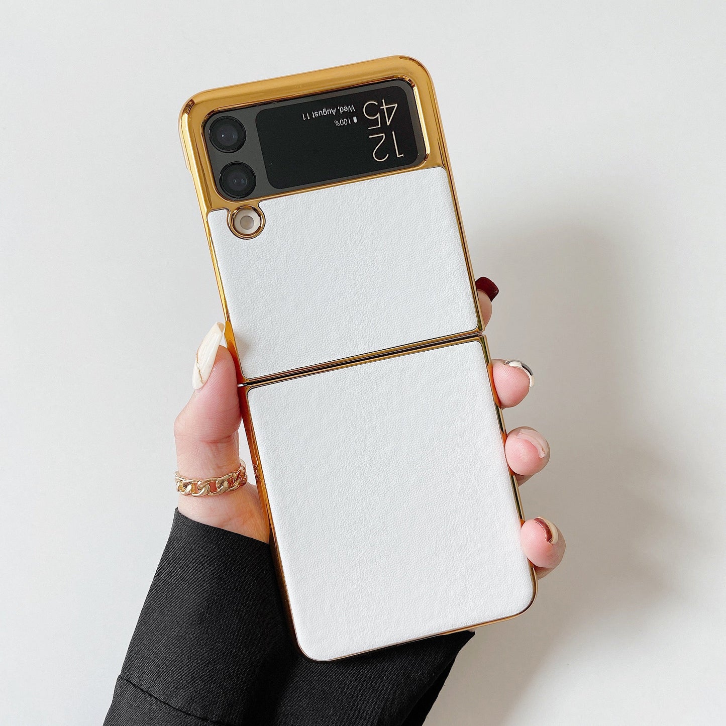Samsung Galaxy Z flip 3 Case : White Gold