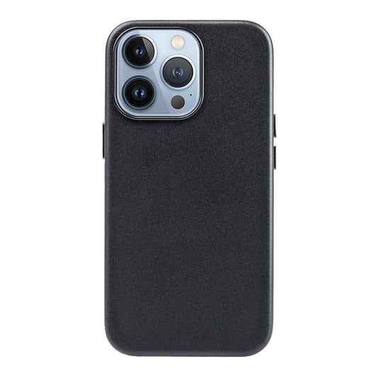 iPhone 15 Leather Magsafe Case : Cosmic Black