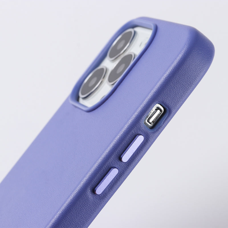iPhone 14 Pro Max Leather Magsafe Case : Arctic Blue