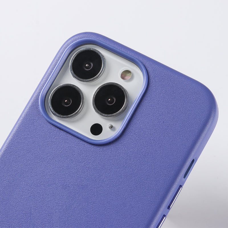 iPhone 14 Pro Max Leather Magsafe Case : Arctic Blue
