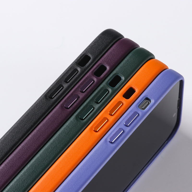 iPhone 14 Pro Max Leather Magsafe Case : Royal Purple