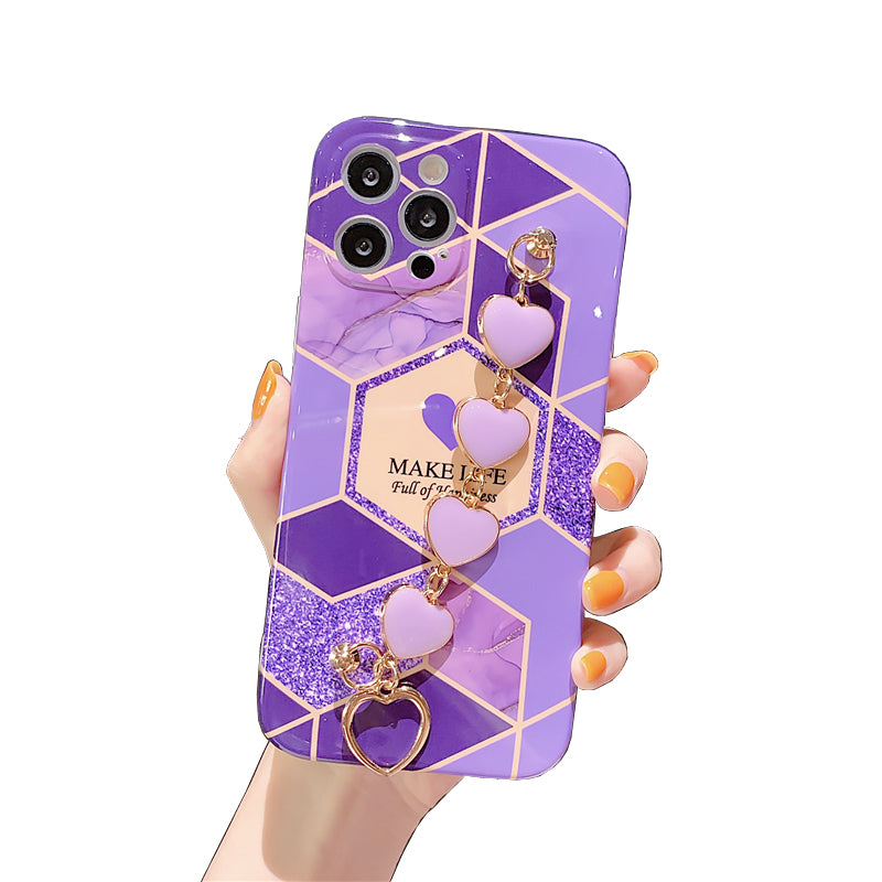 For iPhone 14 Pro Max 13 12 11 Pro Max Coque Air Bag Cushion Shockproof  Clear Phone Case Dreamy Moon Stars Purple Soft Cover