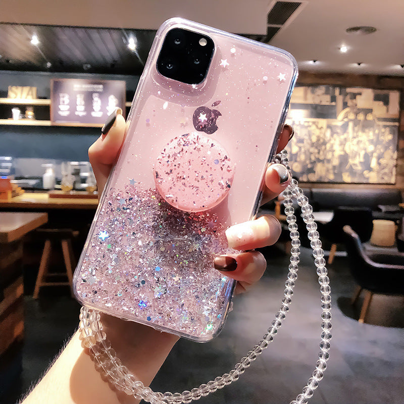 Pretty iPhone 14 Pro Max Case : Pink Charms with Pop Socket