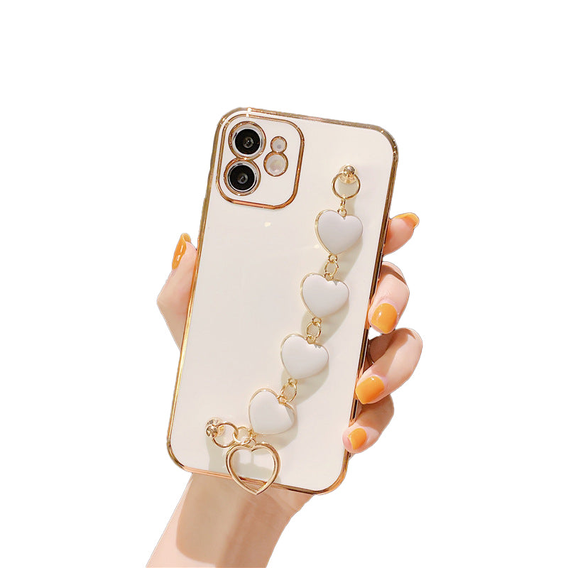 MVYNO Unique iPhone 15 Cover (White Hearts Holder)