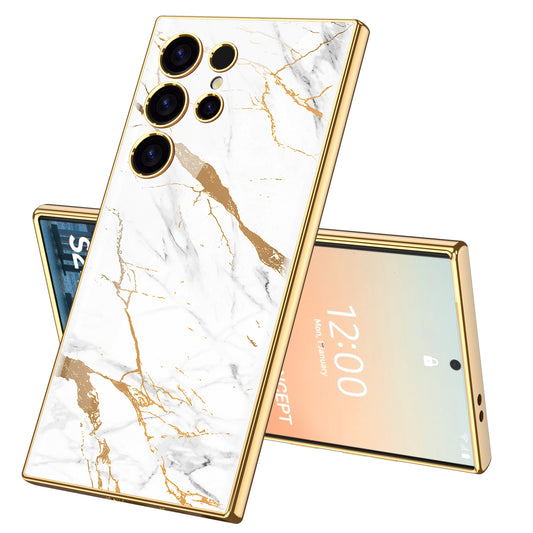 Mvyno Samsung S24 white marble case cover