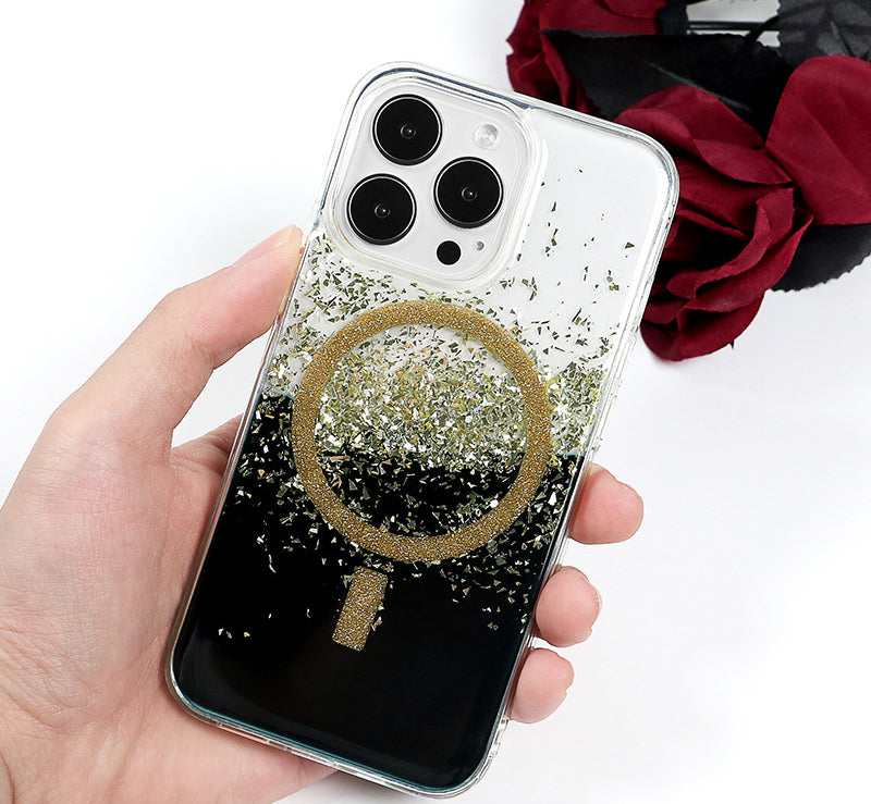 iPhone 14 Case | Black Gold Star Magsafe