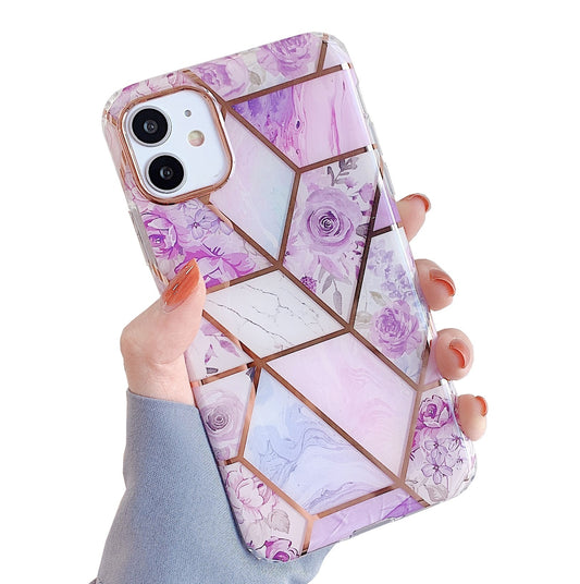 Purple floral iPhone 15 Case for Girls and Women by MVYNO