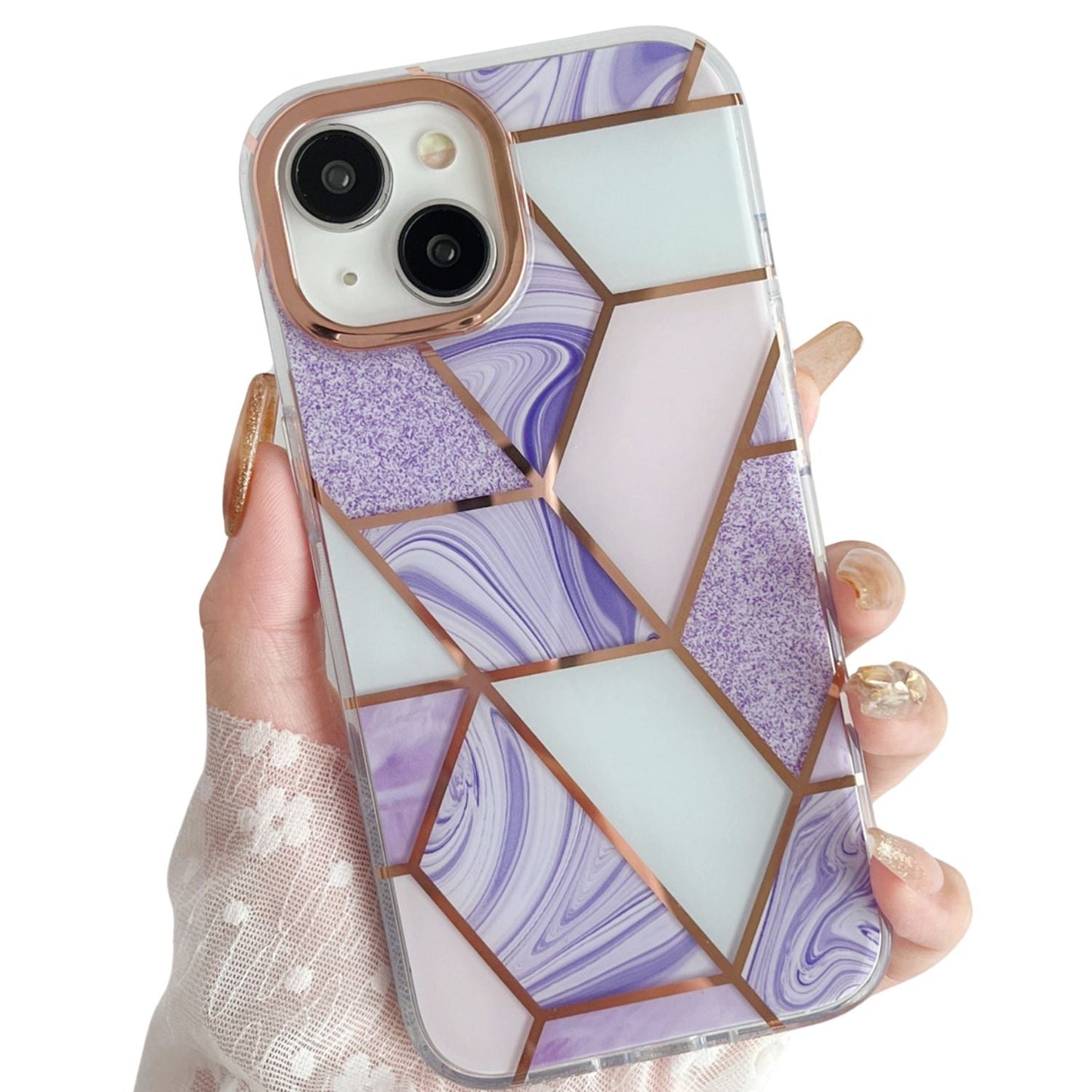 Luxe iPhone 15 Case (Geo Purple)