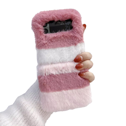 Samsung Galaxy Z Flip 4 Case : Soft Pink Fur