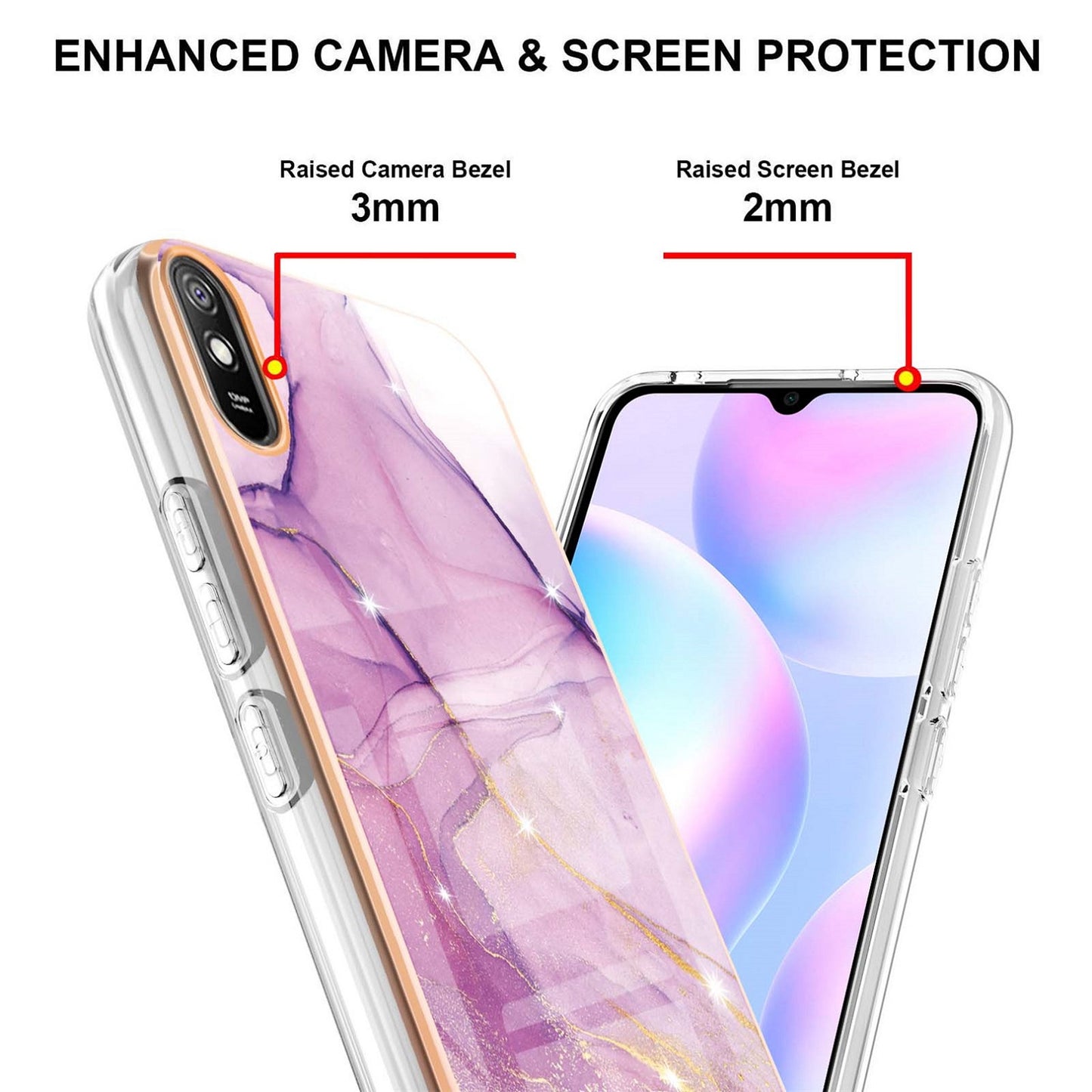 Elegant Redmi 9A back cases and covers (Marble Purple)