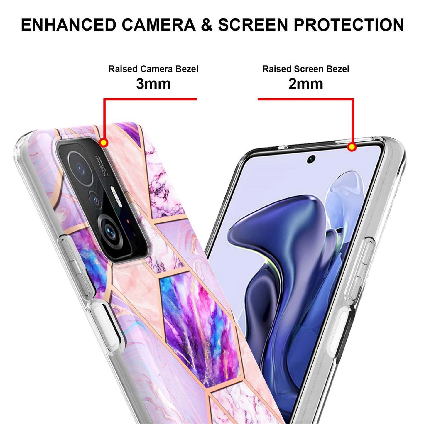Gorgeous Xiaomi 11T Case & mi 11T Pro 5G cover (Geo Purple)