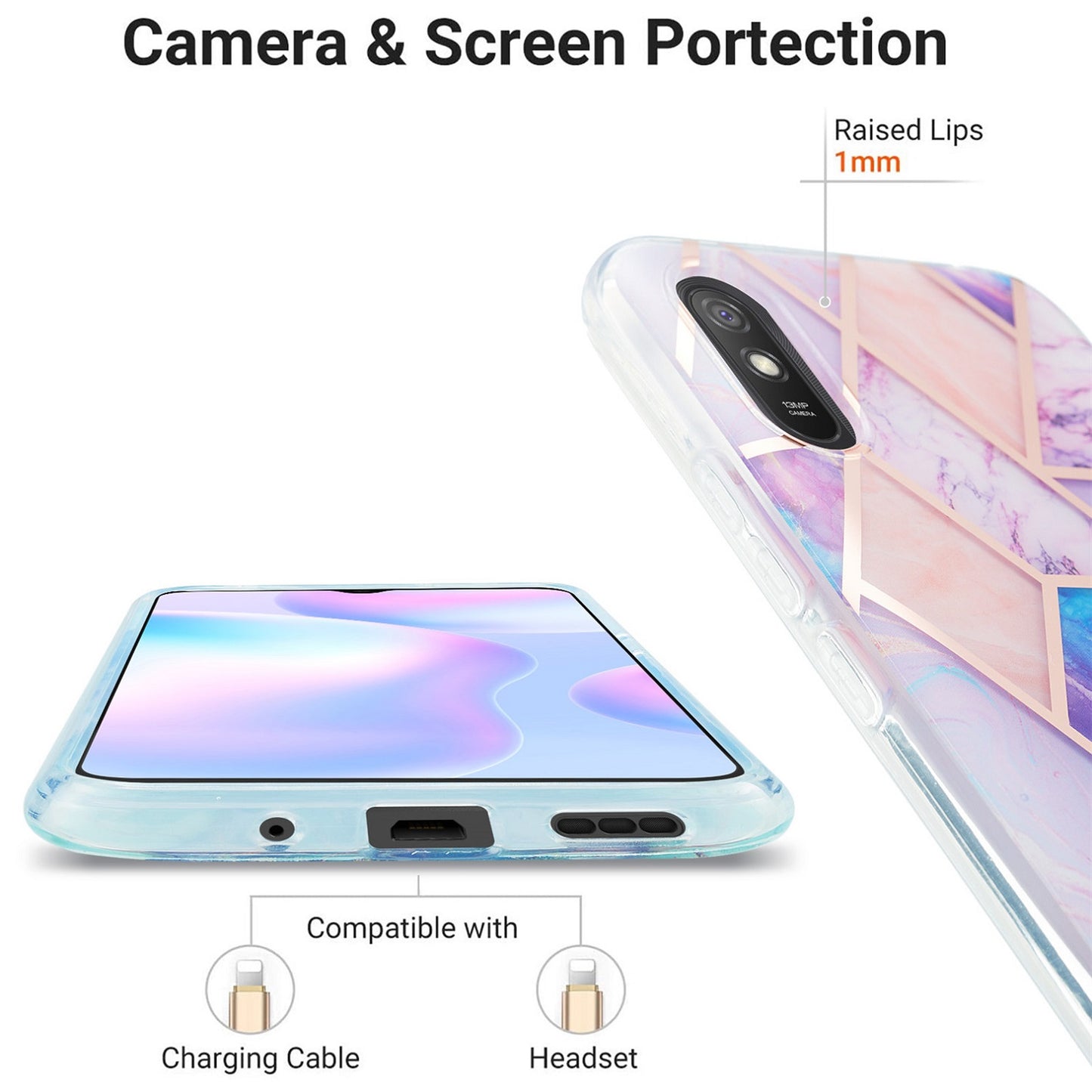 Elegant Redmi 9A back cases and covers (Geo Purple)