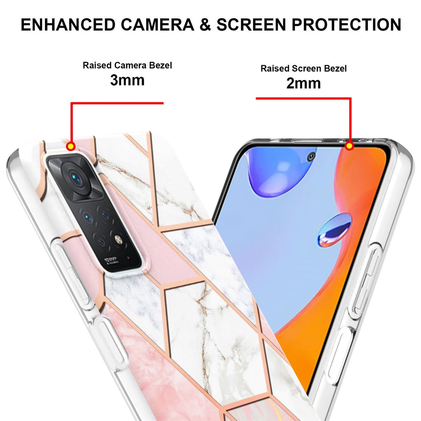 Exclusive Redmi note 11 Pro + 5G Case & cover (Geo Pink)