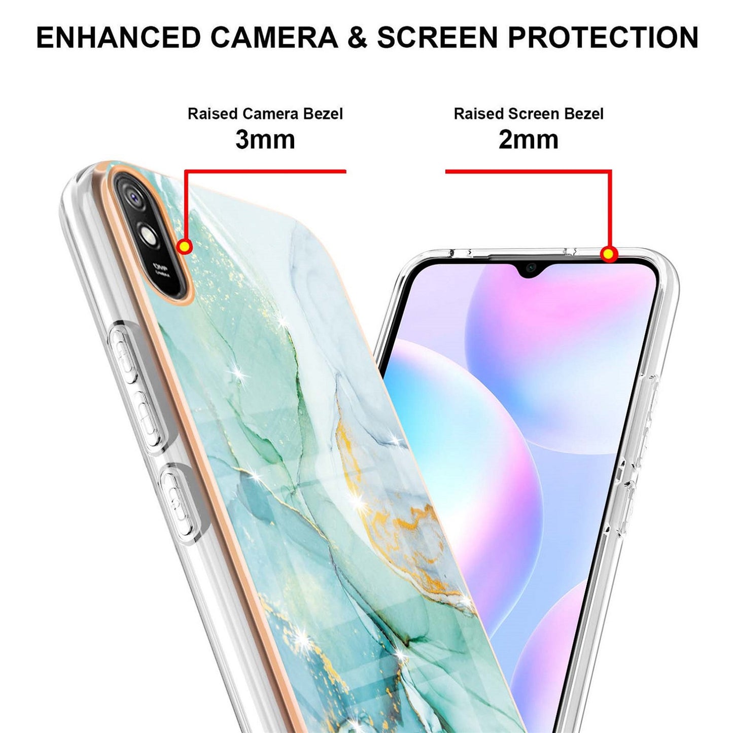 Elegant Redmi 9A back cases and covers (Marble Blue)